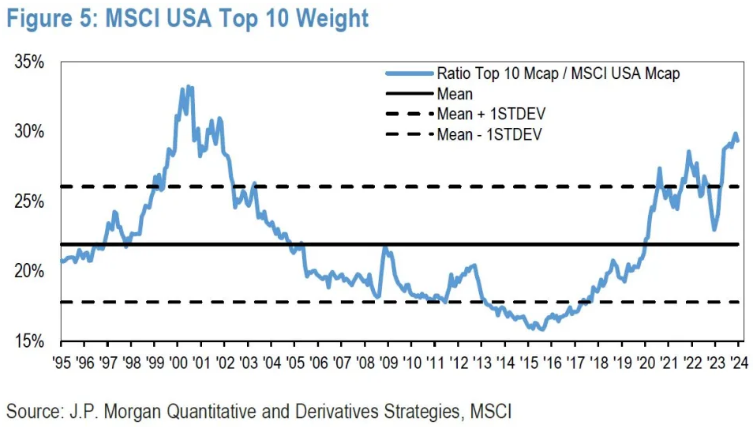 Koncentracja w indeksie MSCI USA